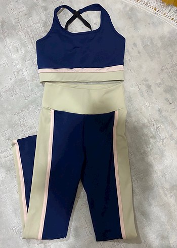 Mavi Pastel Renkli Kısa Kadın Spor Tayt