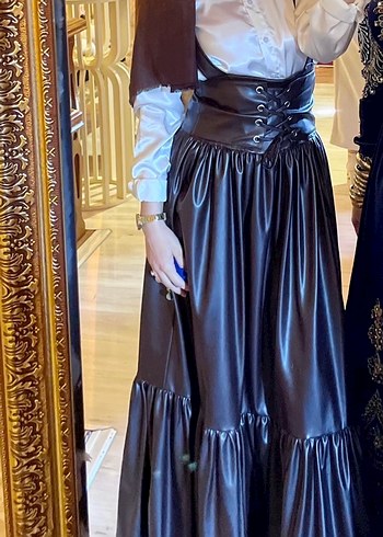 Armine Tesettür Deri jile elbise