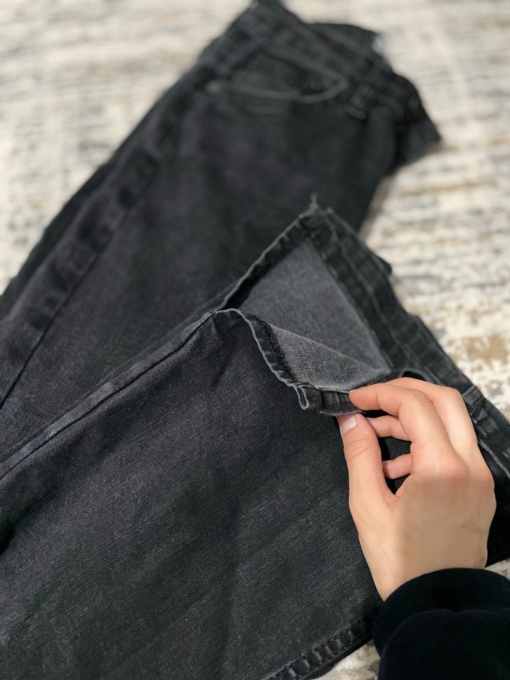 Yırtmaclı İspanyol kot pantolon - Görsel 3