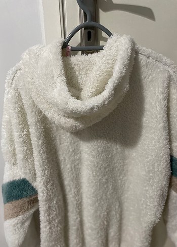 Kapüşonlu Peluş hırka - Görsel 4