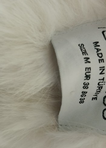 Kadın Beyaz Kürk Detaylı Midi Ceket - Görsel 5