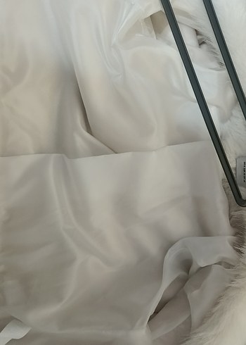 Kadın Beyaz Kürk Detaylı Midi Ceket - Görsel 4