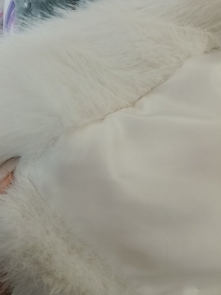 Kadın Beyaz Kürk Detaylı Midi Ceket - Görsel 3