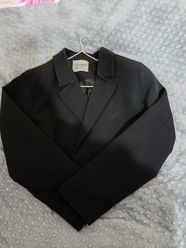 Siyah Mini Kadın Blazer Ceket - Görsel 2