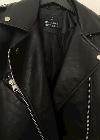 xs Beden siyah Renk Siyah Deri Biker Ceket