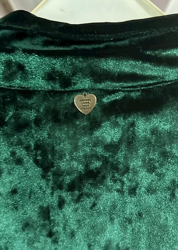 Uzun Kollu Kadın Kadife Yeşil Elbise yılbaşı elbisesi - Görsel 6