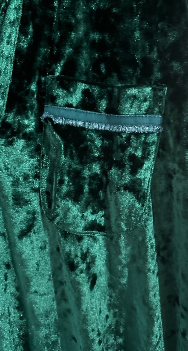 Uzun Kollu Kadın Kadife Yeşil Elbise yılbaşı elbisesi - Görsel 4