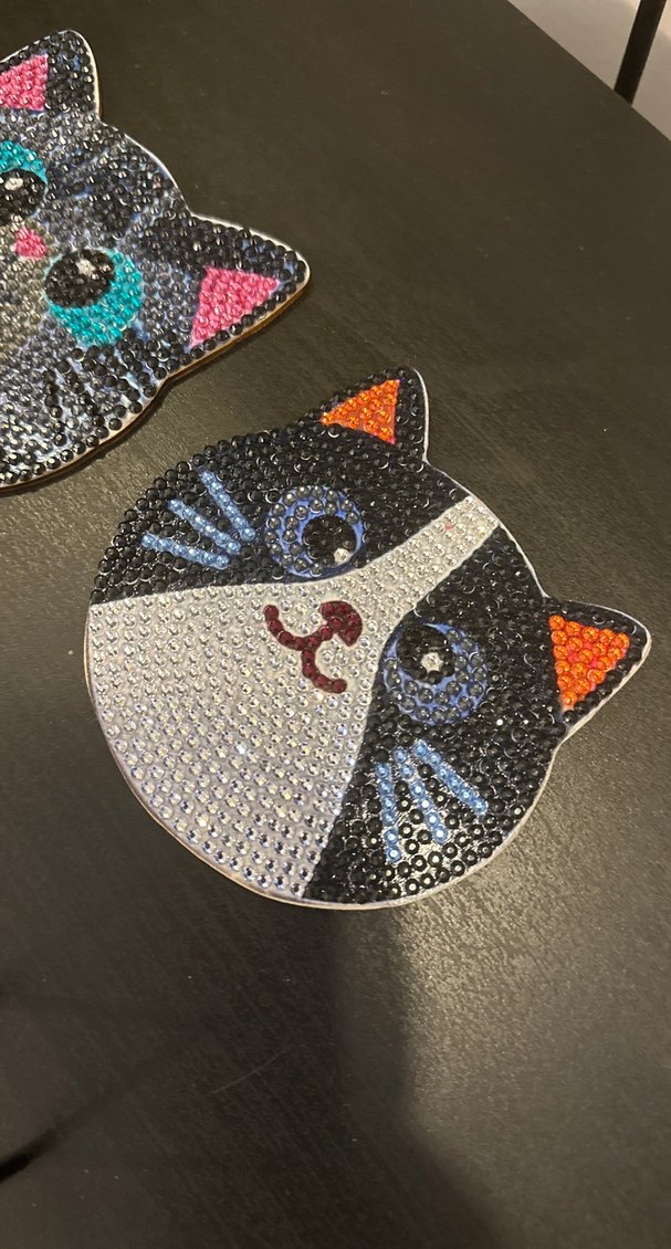 Renkli Kedi Figürlü Boncuklu Aksesuarlar bardak altlıgı - Görsel 5