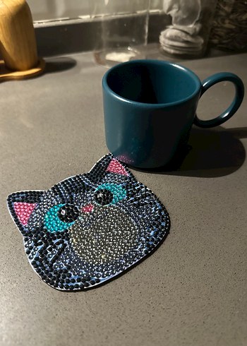 Renkli Kedi Figürlü bardak altlığı - Görsel 5