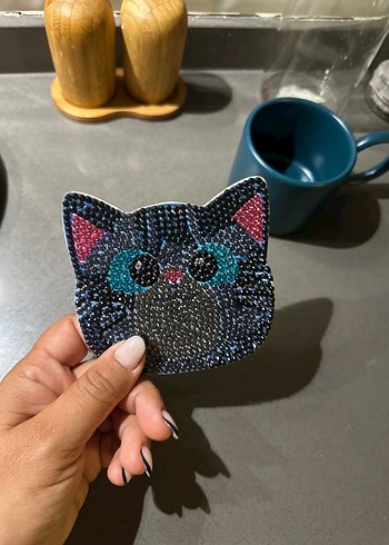 Renkli Kedi Figürlü bardak altlığı - Görsel 3