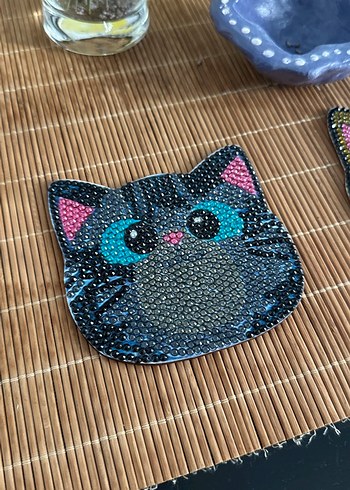 Renkli Kedi Figürlü bardak altlığı - Görsel 8