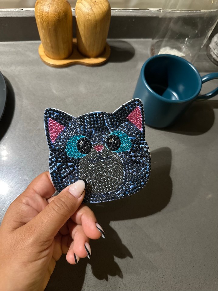 Renkli Kedi Figürlü bardak altlığı - Görsel 2