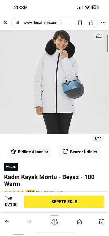 Decathlon beyaz mont şişme