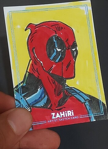 Deadpool sketchcard orijinal çizim