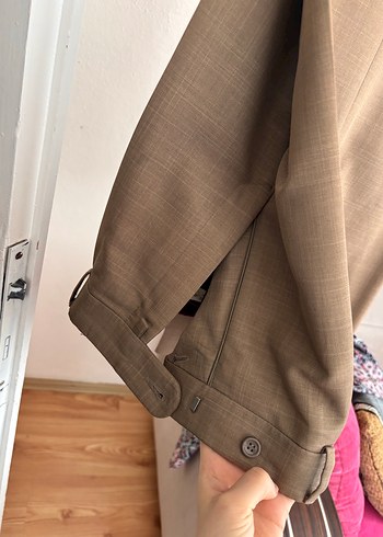 Bej Erkek Ofis Pantolonu, Kemerli, Normal Boy - Görsel 2