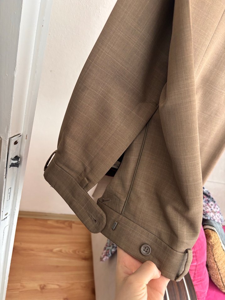 Bej Erkek Ofis Pantolonu, Kemerli, Normal Boy - Görsel 2