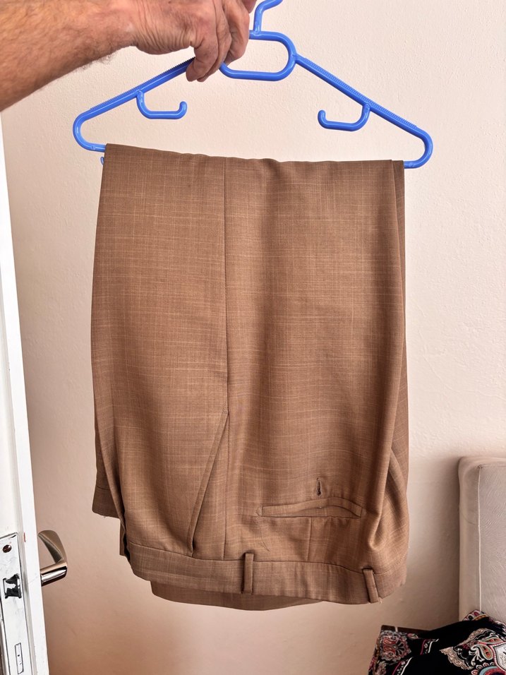 Bej Erkek Ofis Pantolonu, Kemerli, Normal Boy - Görsel 3