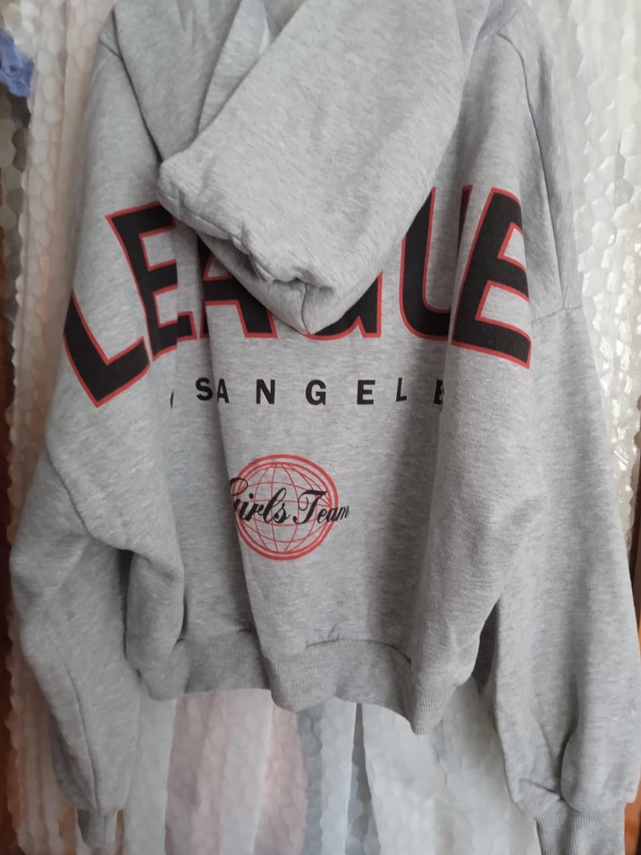 Gri Baskılı Laced Mini Sweatshirt - Görsel 2