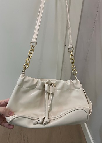 Oxxo Bej Zincir Detaylı Kadın Deri Çanta - Görsel 2