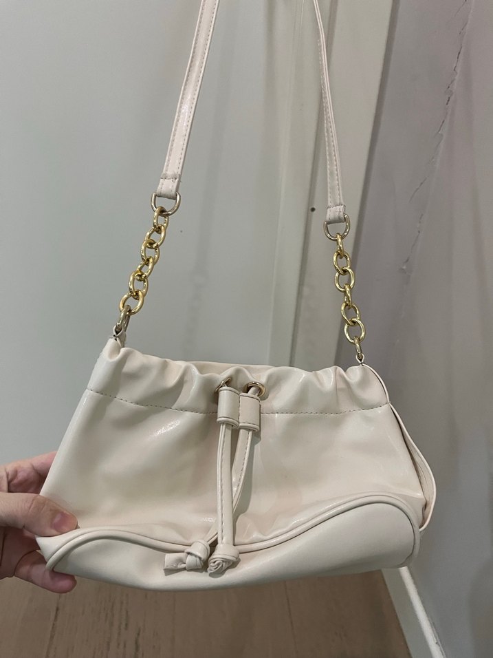 Oxxo Bej Zincir Detaylı Kadın Deri Çanta - Görsel 2