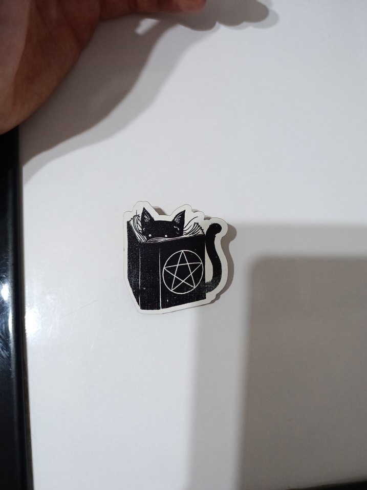 Kedili Siyah Kitaplı Sticker - Görsel 2