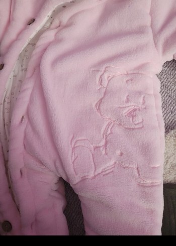 Pembe Kürklü Kız Bebek Tulumu - Görsel 7