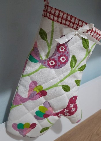 Renkli Desenli Fırın Eldiveni ve Tutacak - Görsel 3