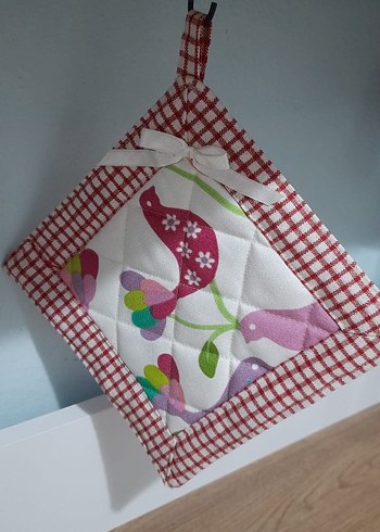 Renkli Desenli Fırın Eldiveni ve Tutacak - Görsel 4