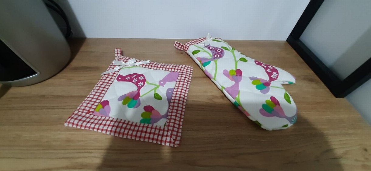 Renkli Desenli Fırın Eldiveni ve Tutacak - Görsel 2