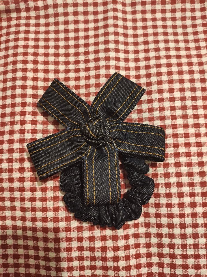 Denim kumaş Saç Tokası - Görsel 2