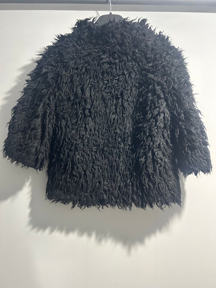 Siyah Kürk Detaylı Midi Kadın Ceket - Görsel 3