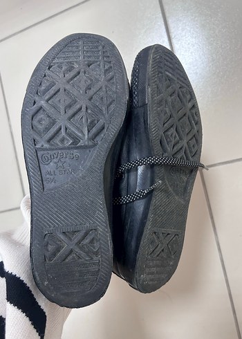 Siyah Deri Converse - Görsel 7