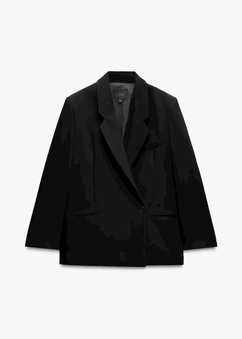 Zara Düğmeli Siyah Kadın Blazer Ceket