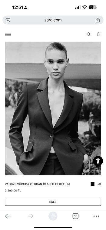 Zara sifirfit blayzer ceket sifir urun