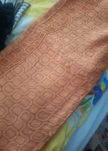 Desenli Turuncu şal - Görsel 2