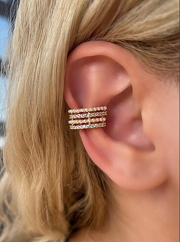 İncili Ear Cuff Küpe