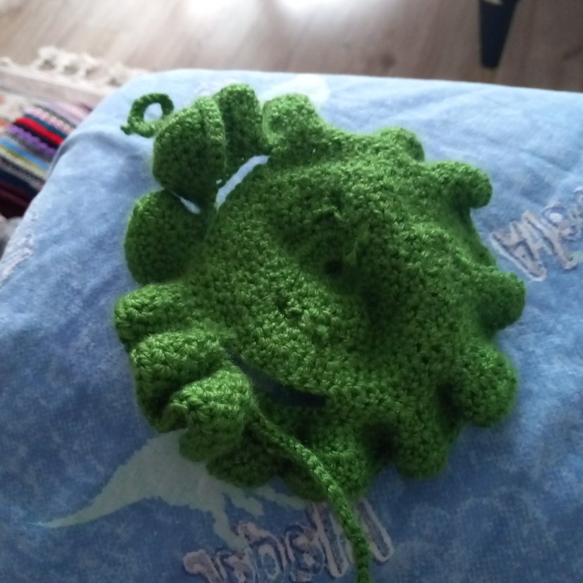 Yeşil Örme Kedi Şapkası - Görsel 4