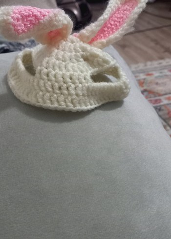 Kedi Örgü Tavşan Kulaklı şspka - Görsel 4