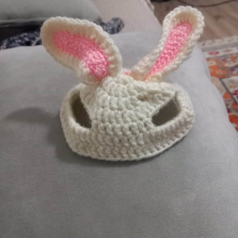 Kedi Örgü Tavşan Kulaklı şspka - Görsel 3