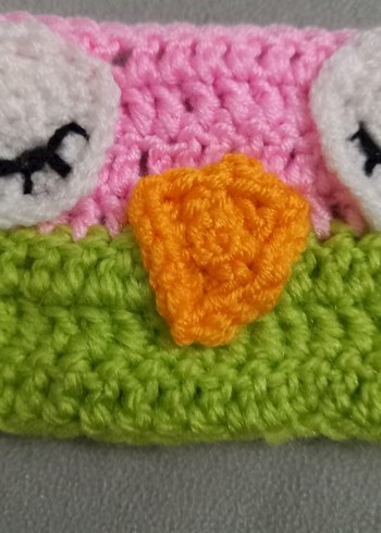 Renkli Baykuş Desenli Örgü Kupa Kılıfı - Görsel 3