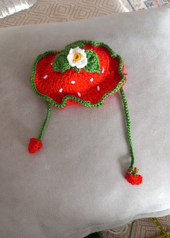 Nakışlı Bohem Kırmızı Örgü Köpek Kıyafeti - Görsel 3