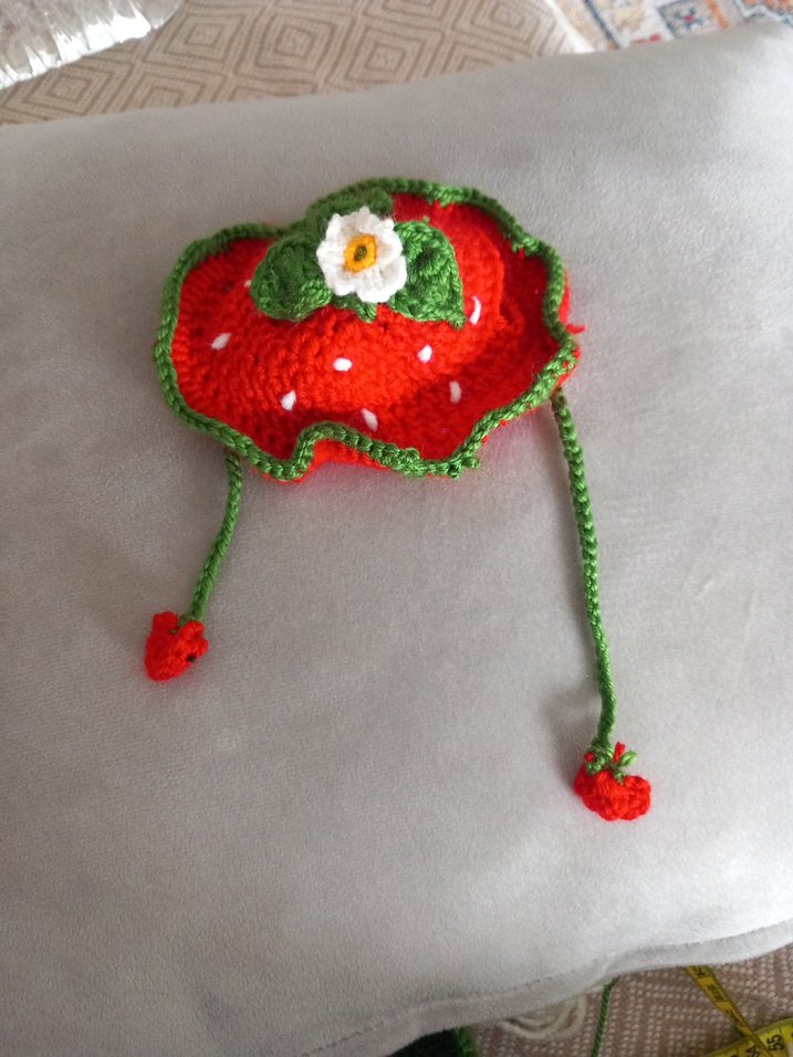 Nakışlı Bohem Kırmızı Örgü Köpek Kıyafeti - Görsel 3