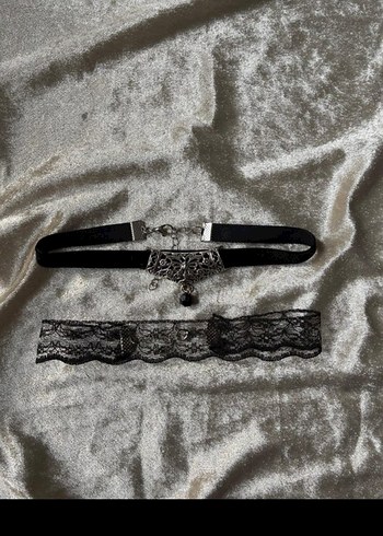 Accessorize  Gotik Siyah Dantel Choker Seti