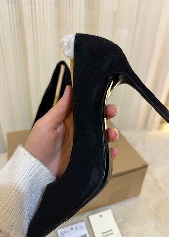 Siyah Minimalist Stiletto Topuklu Kadın Ayakkabı - Görsel 3