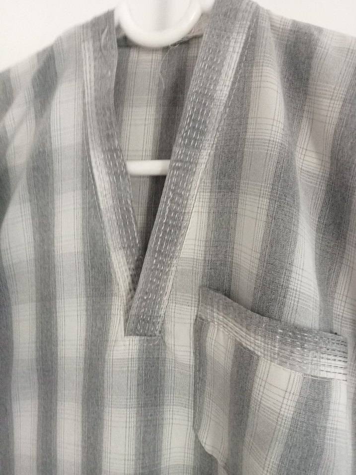 Gri V Yakalı Erkek Kısa Kollu Pijama - Görsel 3