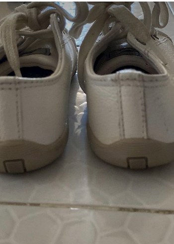 Kız Çocuk Beyaz Parlak Taşlı Rock Punk Spor Ayakkabı - Görsel 5