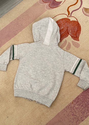 Gri Kapüşonlu Erkek Çocuk Sweatshirt - Görsel 4