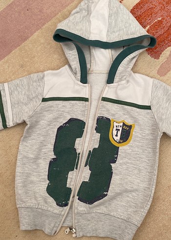 Gri Kapüşonlu Erkek Çocuk Sweatshirt - Görsel 3