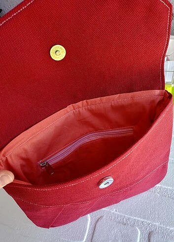 Diğer Bordo Kanvas Mini Messenger Bag