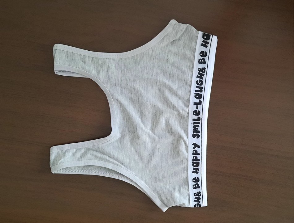 Kız Çocuk Gri Pamuklu Penye Atlet - Görsel 2